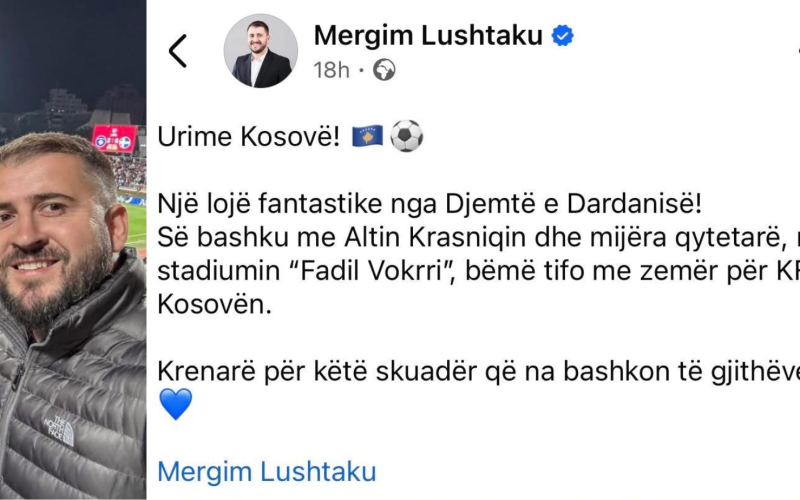 Skandal: Mërgim Lushtaku i referohet kombëtares së Kosovës si “klub futbolli”