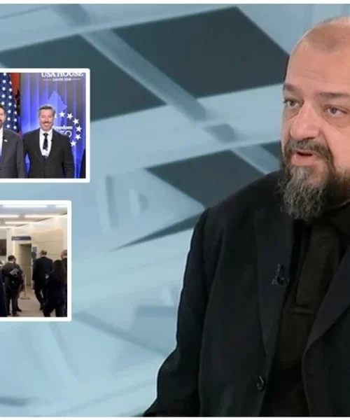 Politikani serb tallet me Vuçiqin: Ti me patate e djathë në dorë në Davos, Kurti po mban fjalime në Shtëpinë e ShBA-së
