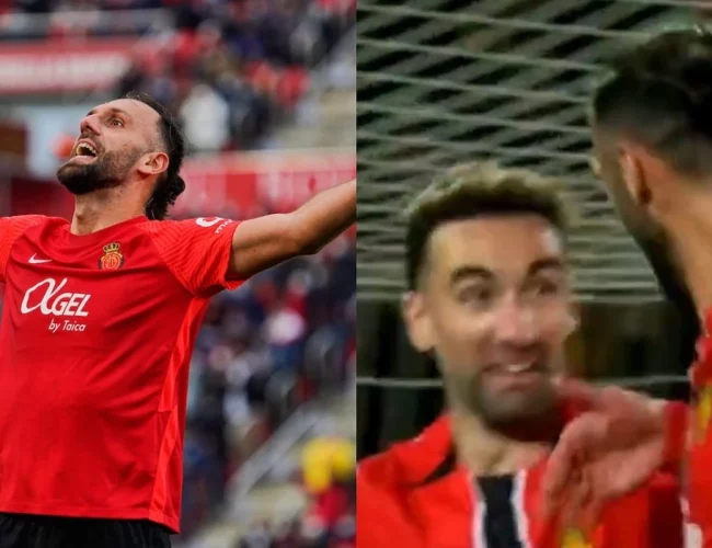 Momenti qesharak: Bashkëlojtari ia “vodhi” golin, Vedat Muriqi e godet me “shuplakë”